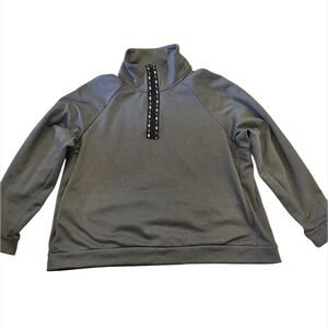 Nike Therma Fit Mens Gray Quarter Zip Athletic Fleece Running Sweatshirt XXL‎